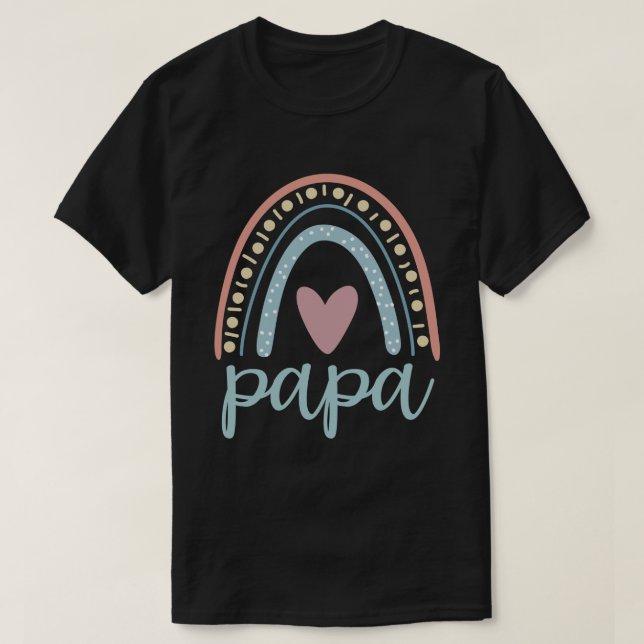 Camiseta Papá Pai Correspondente ao Arco-Íris (Frente do Design)