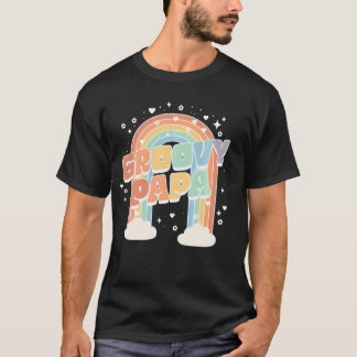 Camiseta Papa Pai Segundo Aniversário Arco-Íris Dois segund