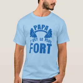 Camiseta papa plus fort haltere logo