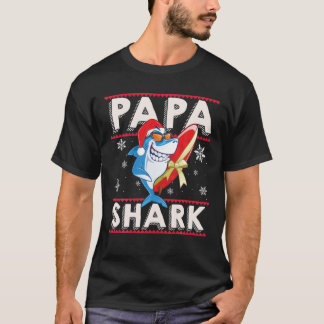 Camiseta Papa Shark Santa Christmas Family Matching Pajamas