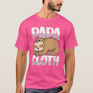 Camiseta Papa Sloth Lazy Sloths Pai Dia de os pais Bonito S