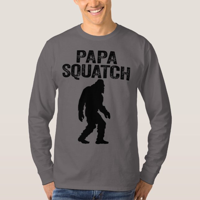 Camiseta Papa Squatch Engraçado Pé Grande - Presente Dia de (Frente)