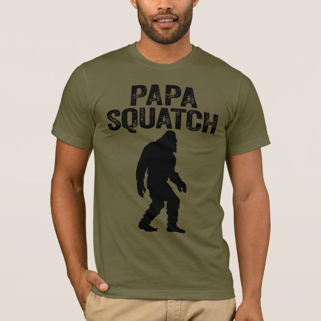 Camiseta Papa Squatch Engraçado Pé Grande - Presente Dia de (Frente)
