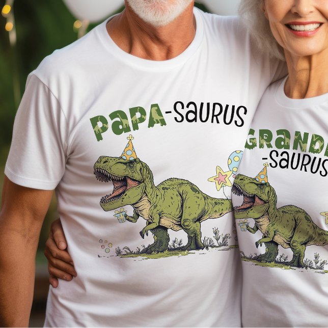 Camiseta Papa-Surus Vovô Festa de Aniversário de criança Di (Cute Papa-saurus dinosaur theme kids birthday party matching family t-shirt, T-Rex, grandpa grandma)