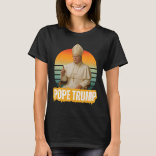 Camiseta Papa Trump Engraçado Trump Vaticano Cristão Retro 