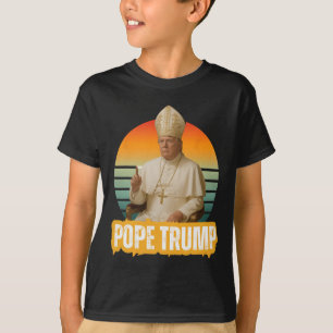 Camiseta Papa Trump Engraçado Trump Vaticano Cristão Retro