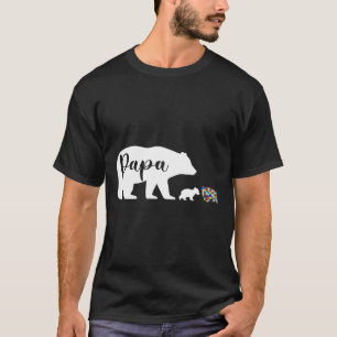 Camiseta Papa Urso Autismo Consciência Amor Apoio à Família