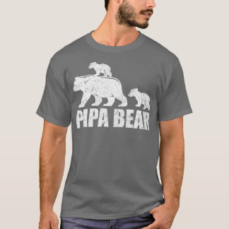 Camiseta Papa Urso Dois Cubos Pai Urso Gêmeo Papão 2 Crianç
