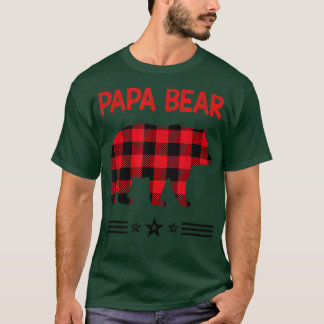 Camiseta Papá Urso em Urso Vermelho de Xadrez