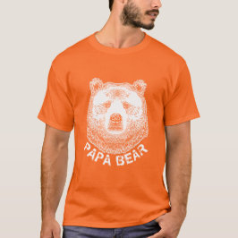 Camiseta Papá Urso, Ilustração Desenhada À Mão