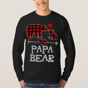 Camiseta Papa Urso Natal Pajama Xadrez Vermelha Família Buf