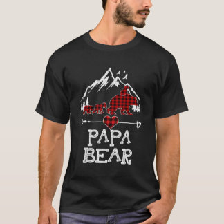 Camiseta Papa Urso Natal Pajama Xadrez Vermelha Família Buf