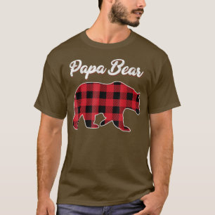 Camiseta Papa Urso Natal Pajama Xadrez Vermelha Família Buf