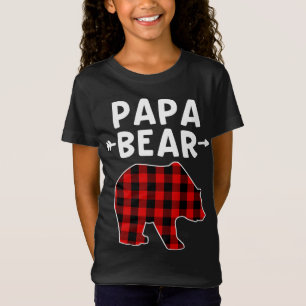 Camiseta Papa Urso Negro E Urso Xadrez Vermelho Vovô Christ
