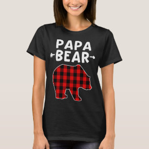 Camiseta Papa Urso Negro E Urso Xadrez Vermelho Vovô Christ