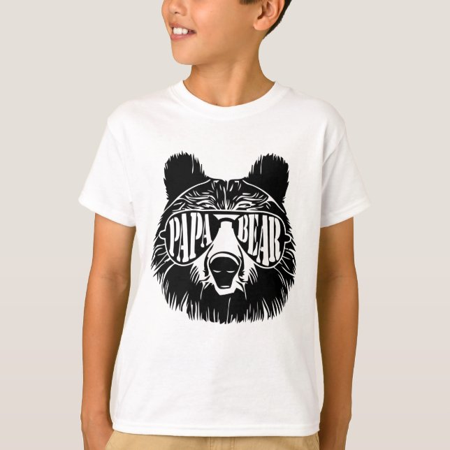 Camiseta Papa Urso Óculos de sol Pai Dia de os pais Avô (Frente)