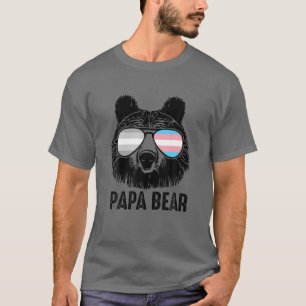 Camiseta Papá Urso Vestindo Óculos Solares Sinal Prid
