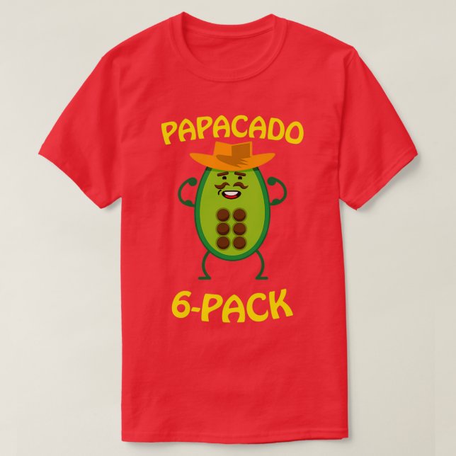 Camiseta Papacado 6 Pack Pai Avocado Cute Workout (Frente do Design)