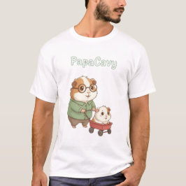 Camiseta PapáCavy - Pai de porco da Guiné Bonita Dia do Pai