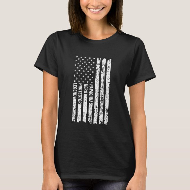 Camiseta Papachka Protector Hero Legend American Flag (Frente)