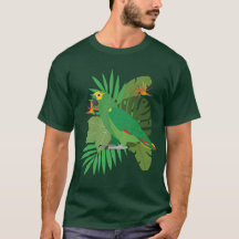 papagaio amazônico com fundo de folhas
