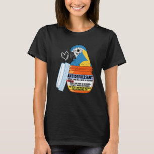Camiseta Papagaio-antidepressivo, azul, garganta-azul