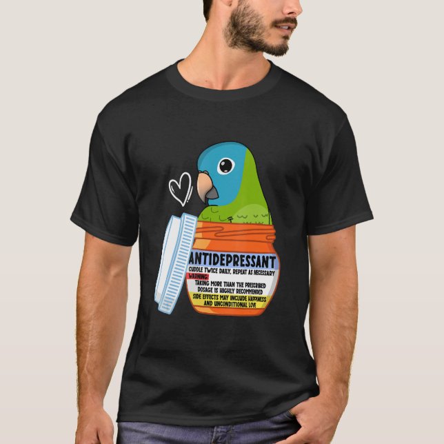 Camiseta Papagaio-Antidepressivo Bonito I Conure com Coroa  (Frente)