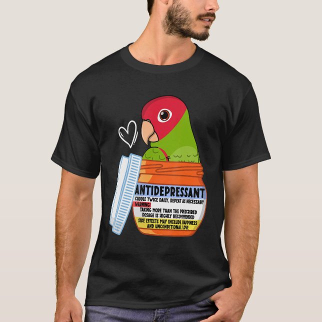 Camiseta Papagaio Antidepressivo Bonito I Vermelho mascarad (Frente)