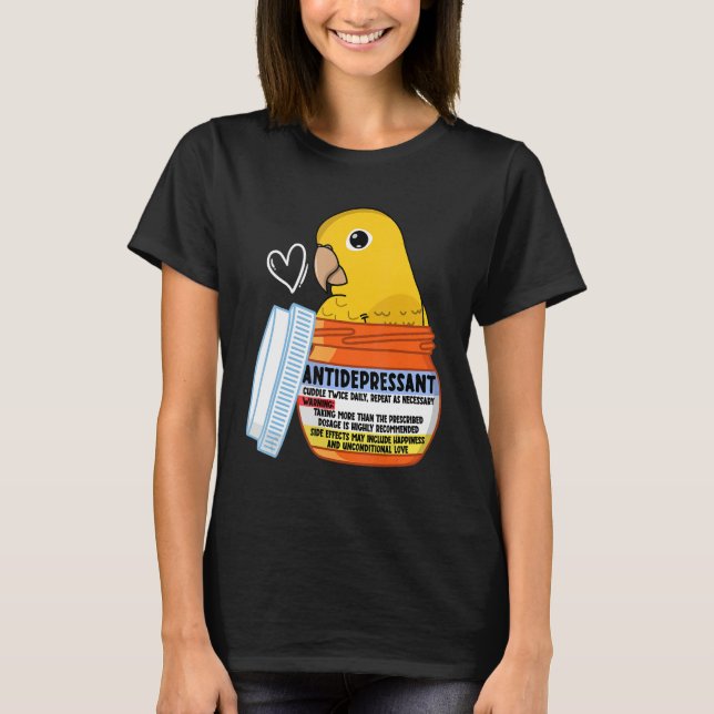 Camiseta Papagaio-antidepressivo Bonito - Ouro Conure (Frente)