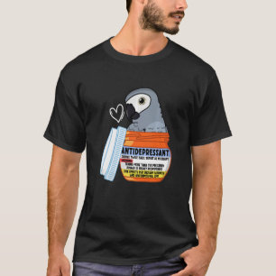 Camiseta Papagaio-antidepressivo em Cinza Africana