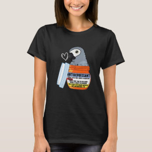 Camiseta Papagaio Antidepressivo Fofo   Cinzento Africano