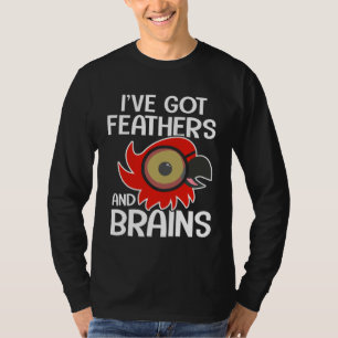 Camiseta Papagaio Arara Eu tenho Penas e Cérebro
