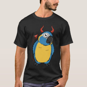 Camiseta Papagaio Assustador do Diabo I Azul garganta Macaw