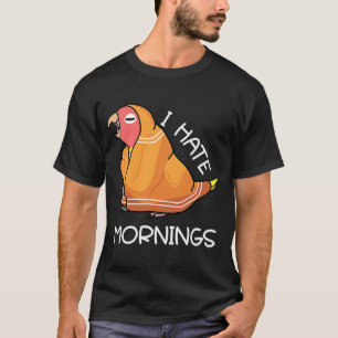 Camiseta Papagaio Cansado Odeia Manhãs Eu Peach encarava Lu