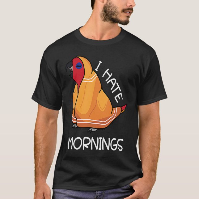 Camiseta Papagaio Cansado Odeia Manhãs Eu Sou Uma Mulher Ec (Frente)