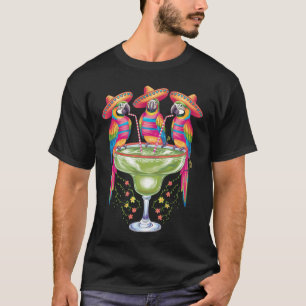 Camiseta Papagaio Cinco De Maio Divertido Bebendo Festa Mex