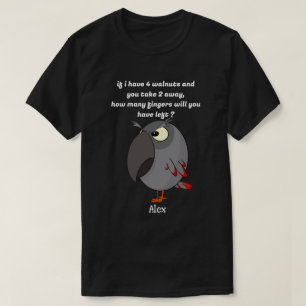 Camiseta Papagaio-Cinza africano Cuidado com os dedos!