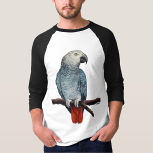 Camiseta Papagaio-Cinza-africano-papagaio-dos-homens