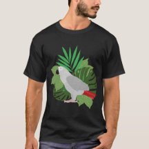 Papagaio cinzento africano com folhas