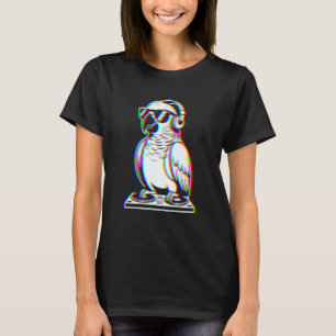 Camiseta Papagaio cinzento africano engraçado DJ Glitch Rav