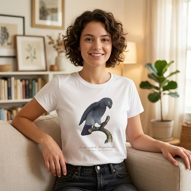 Camiseta Papagaio-Cinzento-de-Timneh, Psittacus Timneh (Timneh African Grey Parrot, Psittacus Timneh. Women Basic White T-Shirt)