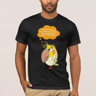 Camiseta Papagaio Cockatiel Cuidado com os dedos!
