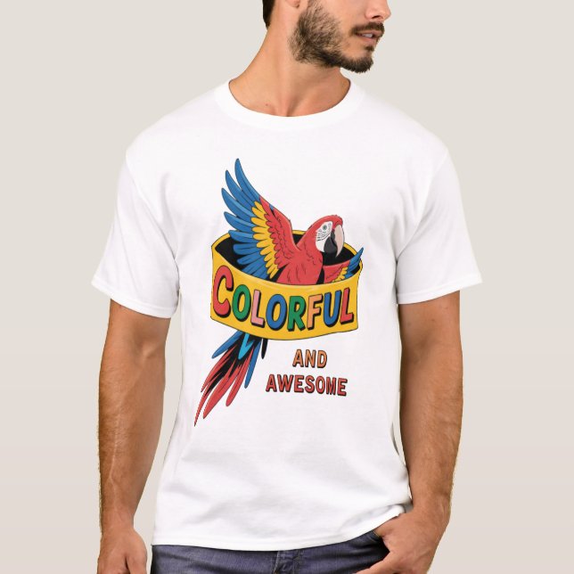 Camiseta Papagaio Colorido (Frente)