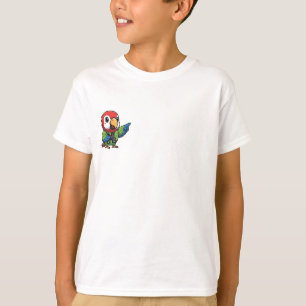 Camiseta Papagaio Colorido Apontando com Asa Crianças