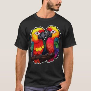 Camiseta Papagaio Colorido Cacatua Periquito Araras Papagai