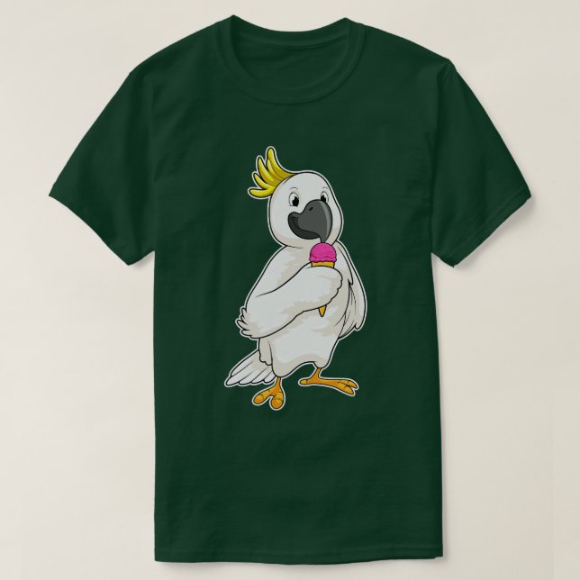 Camiseta Papagaio com sorvete Waffle (Frente do Design)