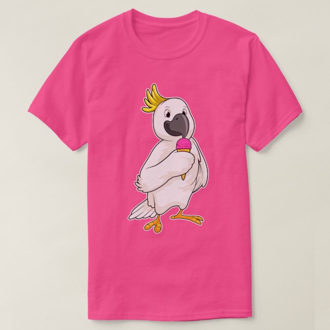 Camiseta Papagaio com sorvete Waffle (Frente do Design)