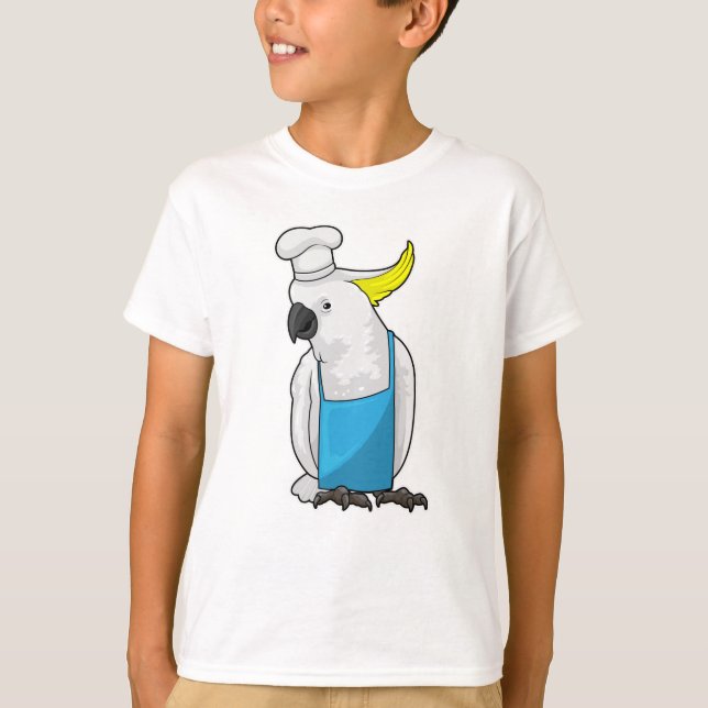Camiseta Papagaio como chefe de Cozinhar (Frente)