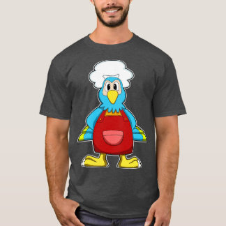 Camiseta Papagaio como Cook com placa de Cozinhar