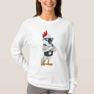 Camiseta Papagaio como músico com óculos escuros